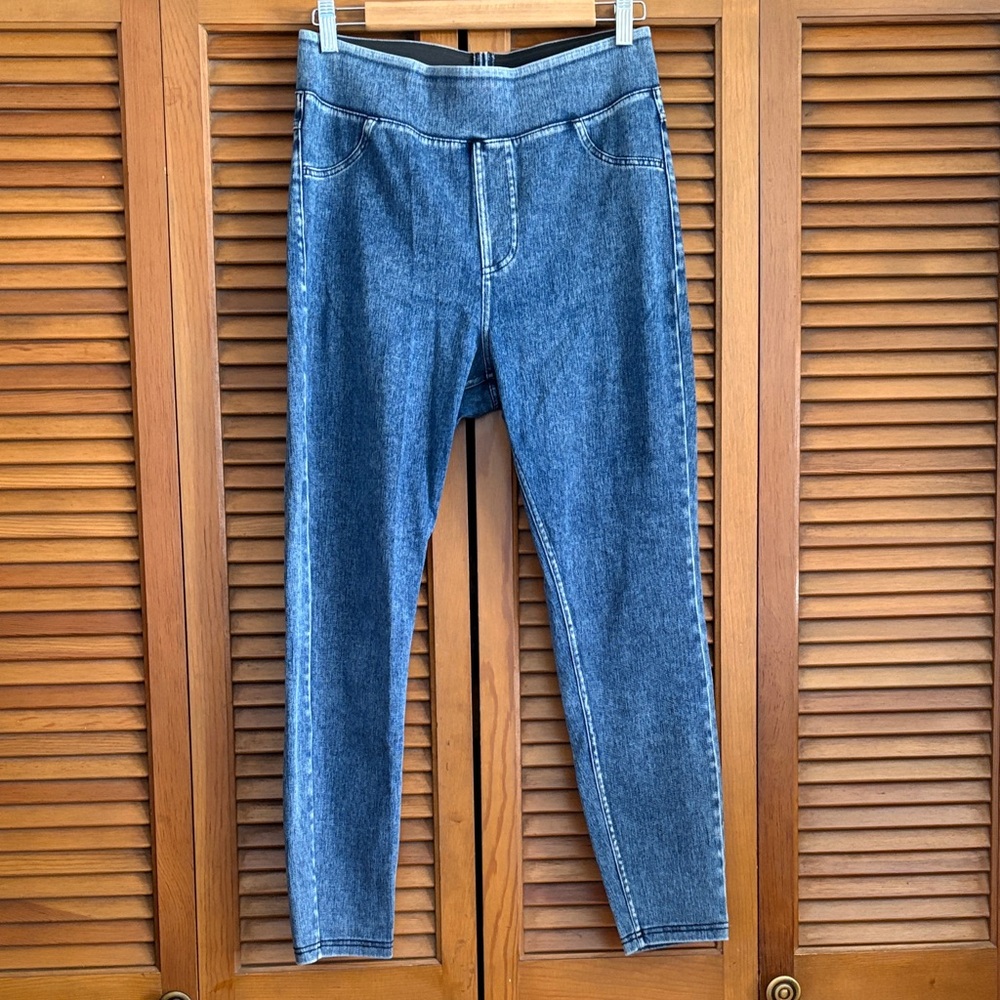 HALARA Blue High-Rise Jeggings — Slim Stretch Denim Look